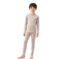 thumbnail image 3 of TiaoBug Kids Thermal Base Layer Set Boys Girls 2 Piece Thermal Long Sleeve Top with Tights Leggings Set Khaki 140, 3 of 7