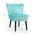 thumbnail image 3 of Topbuy Set of 2 Flannel Accent Chairs Upholstered Armless Wingback Leisure Chairs Turquoise, 3 of 5