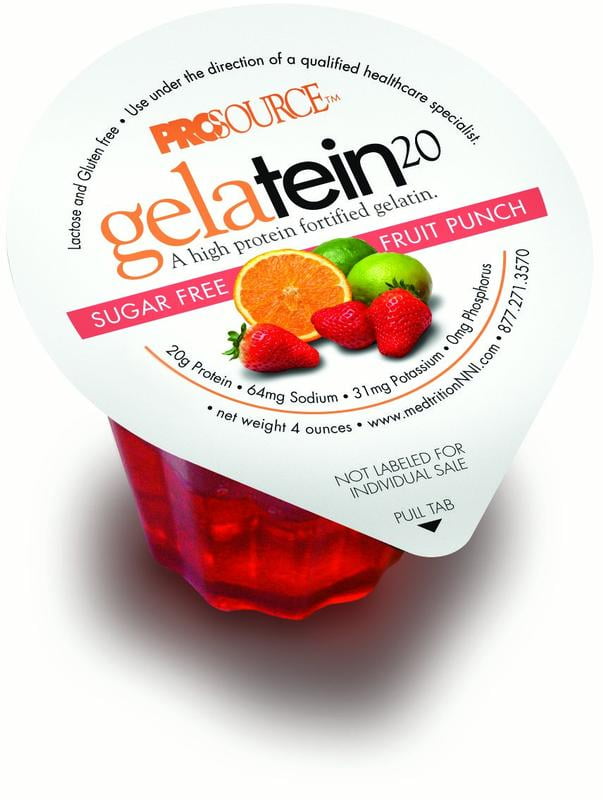 Gelatein 20 Oral Protein Supplement Fruit Punch Flavor 4 oz. Cup Ready