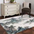 thumbnail image 4 of Chinese Style Washable Area Rugs 3'x5', Traditional Ink Painting Tree Mountain Landscape Low Pile Throw Living Room Rug Non-Slip Sturdy Edge Binding Carpet for Indoor Entryway Bedside Kitchen, 4 of 9