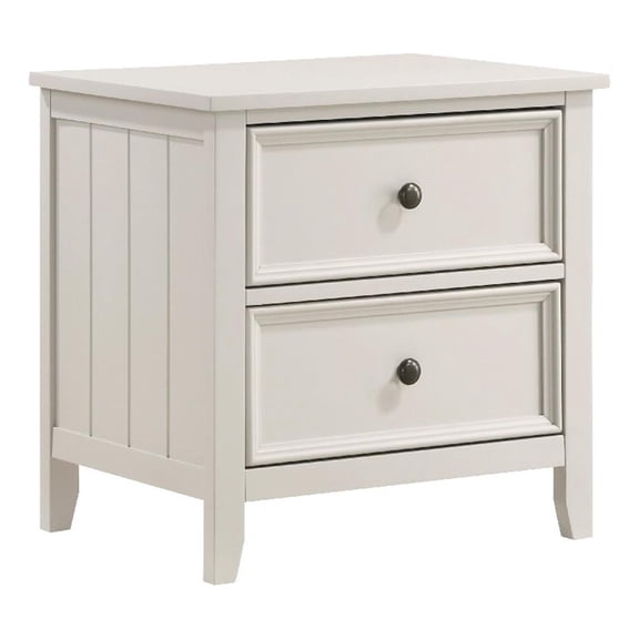 Etgo 2 Drawer Nightstand- 24 Inch- White Melamine Veneer