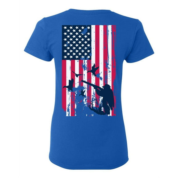 Awkward Styles Duck Hunting Back Print T Shirt Hunting Clothes for Her Duck Hunt Print on the Back Shirt for Girlfriend Fowling T Shirt Hunting Lovers Gifts Hunter T Shirt for Wife I Love Hunting Shir