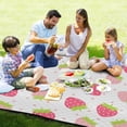 thumbnail image 4 of GZHJMY Strawberry Large Picnic & Outdoor Beach Blanket, Waterproof Foldable Sandproof 3-Layer Picnic Mat for Camping,Hiking,Travel,Park,Concerts,78"X 78", 4 of 6