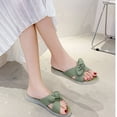 thumbnail image 1 of NOVEDAD DE VERANO 2022, zapatillas de Color sólido con suela gruesa, zapatos de playa a la moda para exteriores, sandalias informales con lazo, zapatillas de talla grande para mujer 40 Gao Jinjia LED, 1 of 2