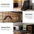 thumbnail image 3 of Advwin Full Size Loft Bed with Desk and Stairs, Headboard, Wardrobe, Bedside Storage Shelf, 6 Drawers, Charging Station & LED Light, Space-Saving Metal Gaming Loft Bed Frame, Black+Walnut, 3 of 13