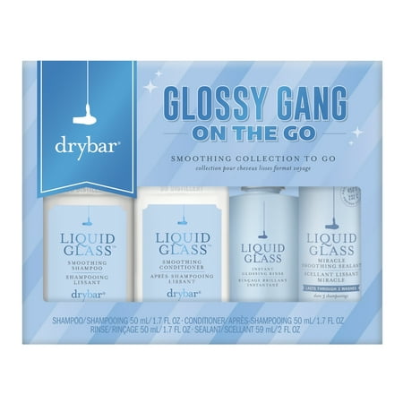 Drybar Glossy Gang On-The-Go Kit, Liquid Glass Shampoo and Conditioner Hair Care Travel Set