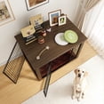 thumbnail image 2 of Furmax Heavy-Duty Wooden Dog Crate 2-Door Furniture Style Kennel with Chew-Proof Design & Removable Cushion, End Table for Small, Medium, Large Dogs, 2 of 7