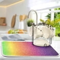 thumbnail image 4 of FREEAMG Glitter Magic Rainbow Dish Drying Mat Microfiber Absorbent Drying Pad Heat Resistant Kitchen Island Protector Mother's Day Birthday Gift 18"× 24", 4 of 6