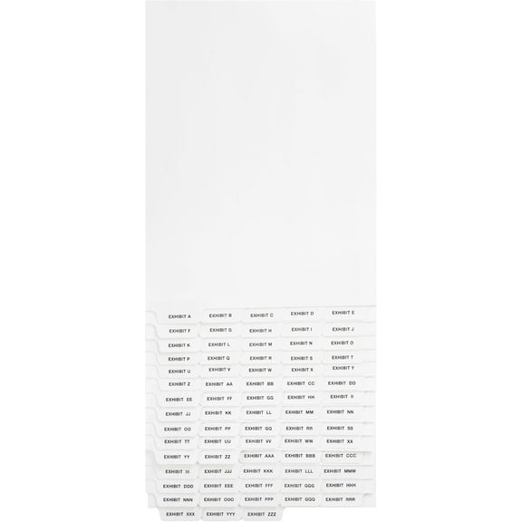 Bottom Tab Exhibit A-ZZZ Dividers