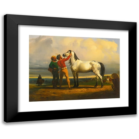 Rosa Bonheur 14x11 Black Modern Framed Museum Art Print Titled - The Grey Horse (At the Horse Fair)
