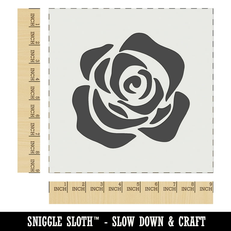 Rose Flower Solid DIY Cookie Wall Craft Stencil - 9.0 Inch