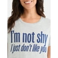 thumbnail image 4 of I’m Not Shy Women's Graphic Tee with Short Sleeves, Sizes XXS-XXL, 4 of 5