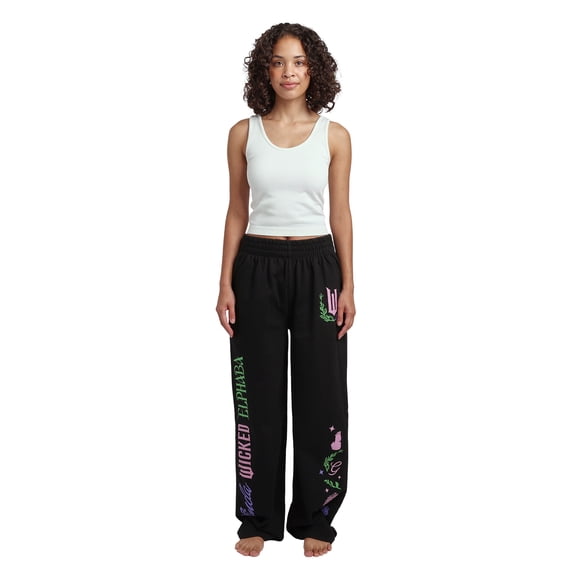 Wicked: Part 2 Glinda Elphaba Women's Black Joggers-Medium