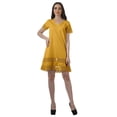 thumbnail image 2 of Moomaya Tunique à Manches Courtes Robes de Cocktail pour Femmes Robe en Coton Uni Extensible, 2 of 5