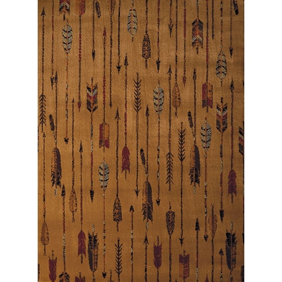 Designer Home Regal Area Rug 750-06317 Quilted Arrow Natural Arrows Striped 5' 3" x 7' 2" Rectangle