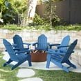 thumbnail image 6 of Dycanpo Folding Adirondack Chair Set of 5, Fire Pit Patio Garden Chair with Cup Holder, Navy Blue, 6 of 10