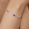 thumbnail image 4 of Gem Stone King 18K Rose Gold Plated Silver Bracelet Persian Blue Moissanite Created Sapphire (1.80 Cttw), 4 of 4