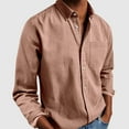 thumbnail image 2 of Mens Dress Shirts Long Sleeve Qiggri Summer Men's Fashionable Casual Solid Color Button Pocket Iapel Top/Shirt Mens Casual Shirts, 2 of 6