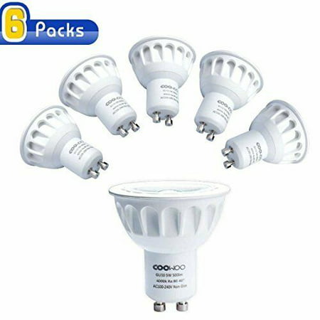 MR16 LED Light Bulbs with GU5.3 Base 50W Equivalent Halogen Replacement Neutral White 5W Spotlight with 420 Lumen 6 Packs by (Best Mr16 Led Replacement)