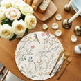 thumbnail image 2 of Round Placemats Spring Floral Bird 15 inch Set of 4 Table Mats for Dining Table Wildflowers Leaves Plant Heat Resistant Non-Slip Kitchen & Home Decorative Place Mat Set, 2 of 8