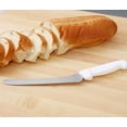 thumbnail image 2 of Soro Essentials- 8" High Carbon Steel Scalloped Edge Sandwich Knife with White Color Handle- Serrated Offset Knife for Sandwich Bread Cutter Ideal for Slicing Sandwich Bread Bagels Cake, 2 of 5