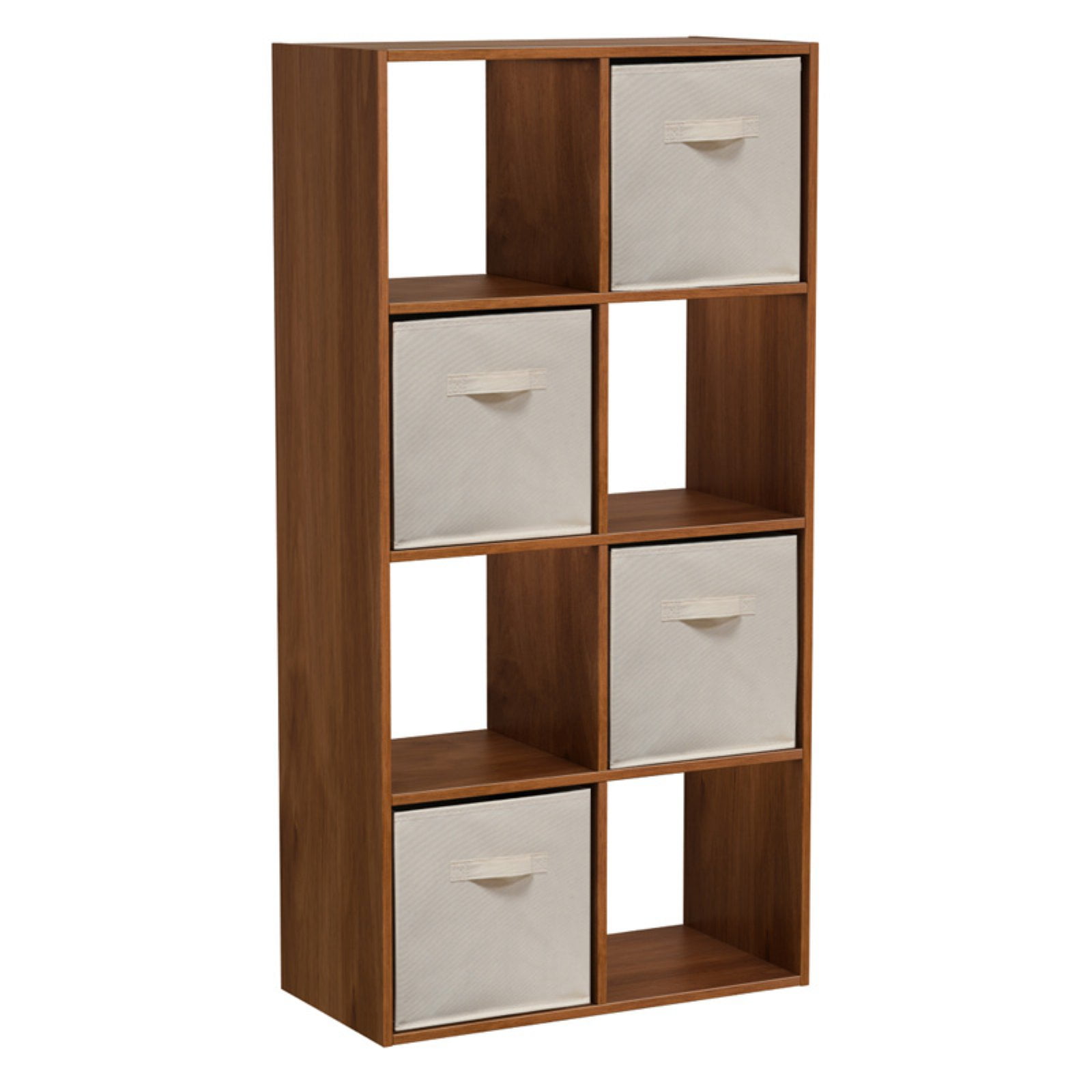 Homestar 8 Cube Bookcase with Fabric Bins