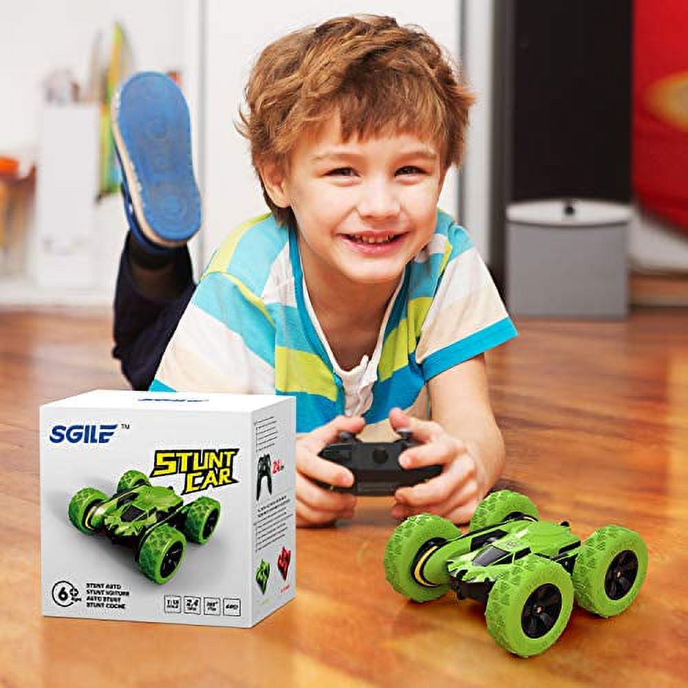 SGILE Stunt RC Car Toy, Remote Control Vehicle Double Sided 360 Degree Rolling Rotating Rotation for Boys Kids Girls,Green - image 2 of 3