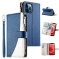 thumbnail image 1 of Funda cartera GANGXUN para iPhone 12 Pro Max , cuero PU con tarjetero, cremallera, correa de mano, soporte y protección 604°, 1 of 6