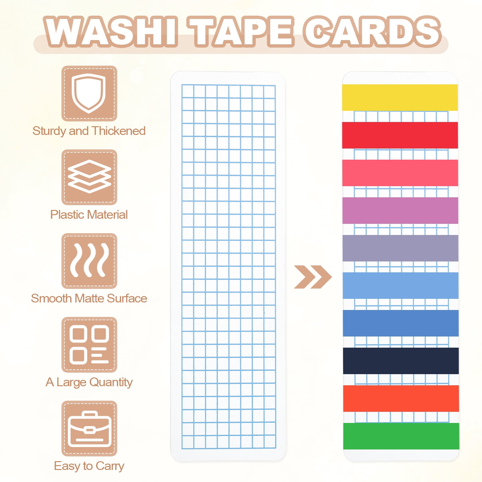 80Pcs Washi Tape Cards, 5.9 x 2 Inch Washi Tape Boards Storage Organizer Sample Board with Arc Corner for Scrapbooking Travel Journal Home Office Supplies DIY Crafts, Pink