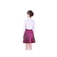 thumbnail image 4 of 3 Pcs Uniforme Scolaire Filles Chemise Blanche Jupe Tartan Rose 6 Ans, 4 of 6