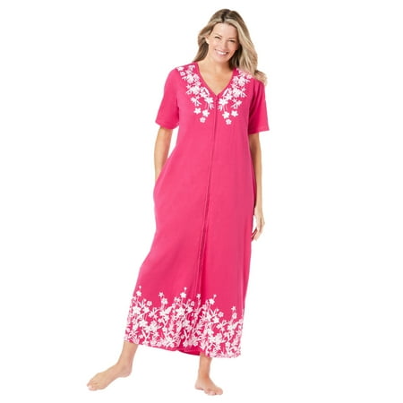 

Dreams & Co. Women s Plus Size Knit Zip Long Dress or Nightgown Dress Or Nightgown