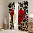 thumbnail image 3 of Cheetah Print 30%-50% Blackout Curtains,Southwestern Leopard African Big Cat Curtains & Drapes,Jungle Tropical Animal Window Curtains,Romantic Red Rose Window Treatments, 3 of 6