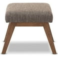 thumbnail image 3 of Allora Upholstered Ottoman in Gravel Gray and Walnut, 3 of 6