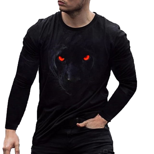 Chandail à Manches Longues pour Hommes Mode Décontractée Col Rond Chandail à Enfiler Imprimé T-Shirt à Manches Longues Blouse
