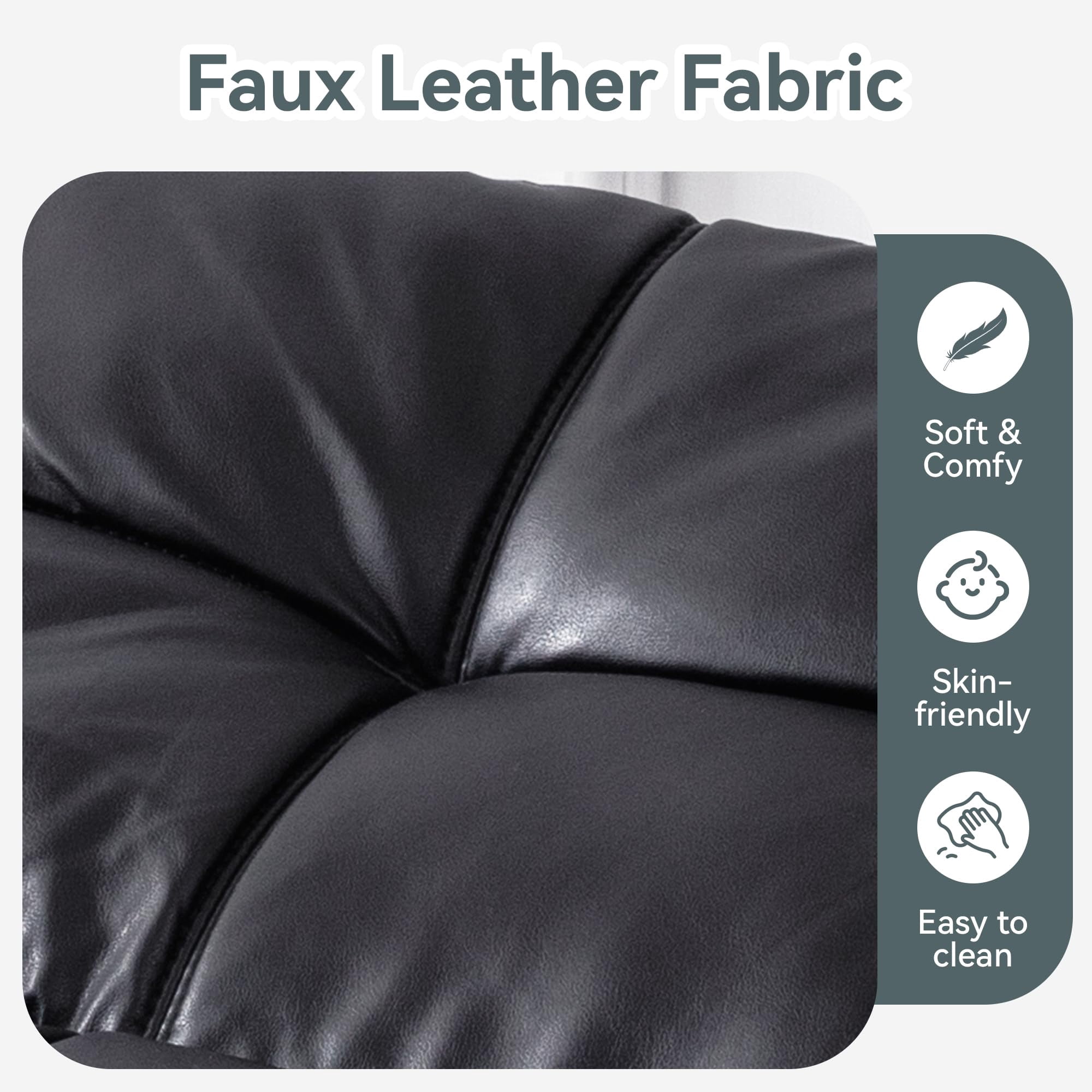 71" Sofa Bed Convertible Couch, Black Faux Leather Sofa Bed with Memory Foam, Adjustable Backrest & Armrests, Multifunctional Small Loveseat Sleeper Sofa for Living Room, Apartment, Office