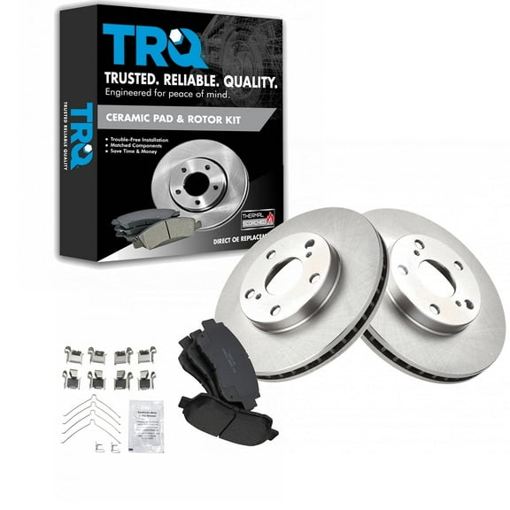 TRQ Front Brake Pad & Rotor Kit Brake Pads Brake Rotor Ceramic Fits Select 1995-1997 Toyota Avalon 1996-2001 Camry 1998-2003 Sienna