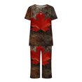 thumbnail image 4 of Qiopertar Ensemble de Pyjama à Manches Courtes et Col Rond pour Femmes avec Poches, Livraison Gratuite, 4 of 6