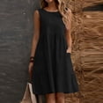 thumbnail image 2 of XuJwPNcy Summer Dresses for Women Sleeveless Loose Fit Sundresses with Pockets A Line Knee Length Dress Casual Beach Clothes, 2 of 6