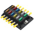 thumbnail image 1 of 12 Ways Blade Fuse Box Block 32V M5 Stud Plastic Cover with LED Indicator Light for Car Marine, 1 of 5