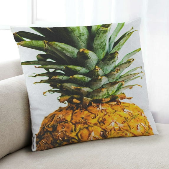 Ahgly Company Foods Pineapple Indoor Throw Pillow, 18 inch by 18 inch