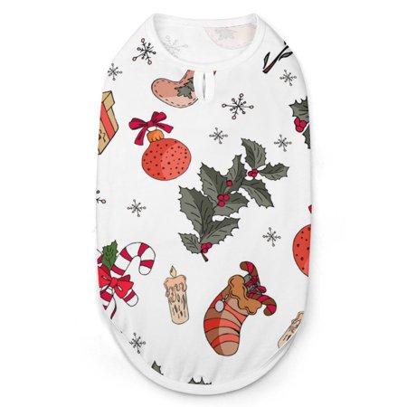 Bybiment Pet Dog Shirts, Awesome Holiday Christmas Cat Puppy Vest Clothes, Breathable Sleeveless Doggy Tank Top Outfit, XL