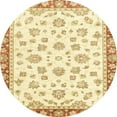 thumbnail image 1 of Ahgly Company Indoor Round Abstract Yellow Oriental Area Rugs, 5' Round, 1 of 6
