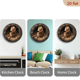 thumbnail image 4 of 2D Flat 1pc 10Inch Wooden Marmot Hazelnut Wall Clock - Silent Non-Ticking Battery-Powered Round Clock with Cute Marmot Hands, Large BlackGolden Numbers, Artificial Wood Frame Room,, Living Room, 4 of 7
