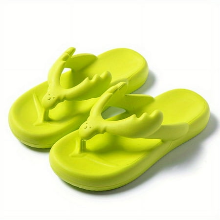 

Creative Deer Horn Shaped Flip Flops Solid Color Open Toe Non Slip EVA Shoes Women s Indoor Outdoor Slide Shoes