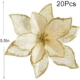 thumbnail image 5 of 20 piezas de flores de Pascua de Navidad, flores de Pascua artificiales con purpurina, adornos para árbol de Navidad para decoraciones navideñas, dorado, 5 of 5