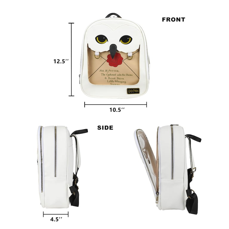 Hedwig Style Mini Backpack Book Bag with Removable Pin 