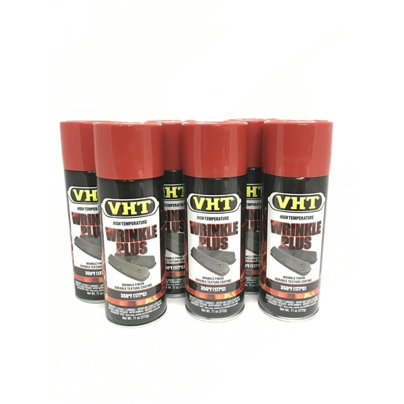 VHT SP204-6 PACK RED High Temperature Wrinkle Finish Durable Texture Coating - 11 oz