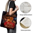 thumbnail image 3 of Puss in Boots Bolso de tela con estampado de lienzo para mujer, bolsa de compras reutilizable y estética, con cremallera interior, regalo para mujer,40*40cm., 3 of 6