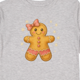 thumbnail image 4 of Inktastic Cute Gingerbread Girl with Pink Bow Christmas Boys or Girls Long Sleeve Toddler T-Shirt, 4 of 5