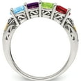 thumbnail image 3 of 14K/Silver Two-Tone Sterling Silver & 14K Four-Stone And Diamond Mother's Ring Semi-Mount (Size 5) Made In Thailand qmr23/4-5, 3 of 5